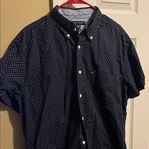 Tommy Hilfiger Dark Blue Patterned Button-Down Shirt